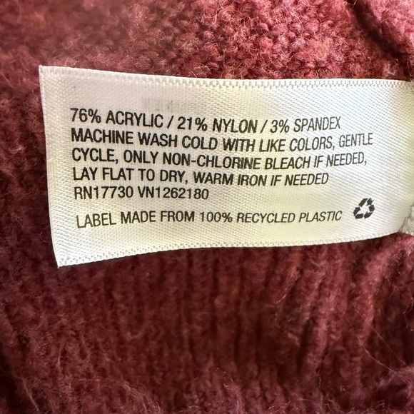 Ava & Viv Women's Cowl Neck pullover Sweater in Rich burgundy size 1X - Picture 5 of 7